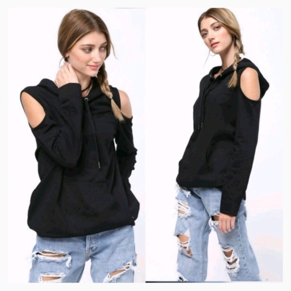 2 LEFT - Cold Shoulder Hoodie